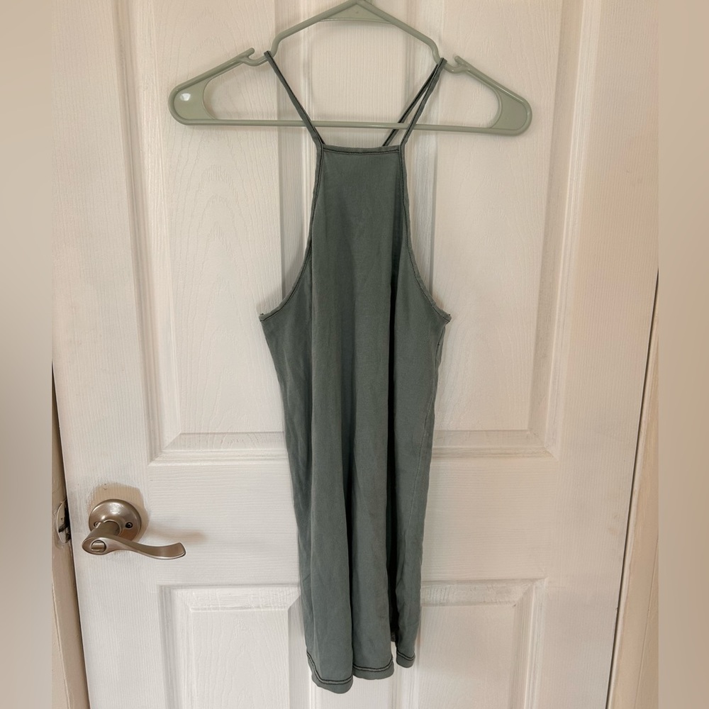 Blue High Neck Dress